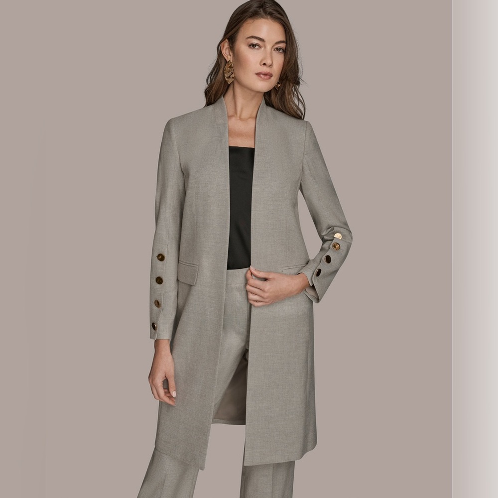 Donna Karan Women's Open Front Jacket. Size 10. Vapor. NWT